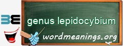 WordMeaning blackboard for genus lepidocybium